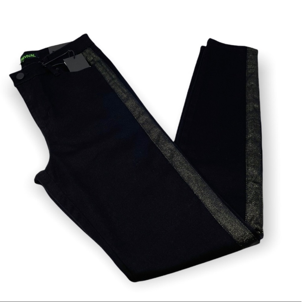 Blue Revival Sienna Black Jean with Gold Tuxedo Stripe (NWT) - Picture 3 of 10
